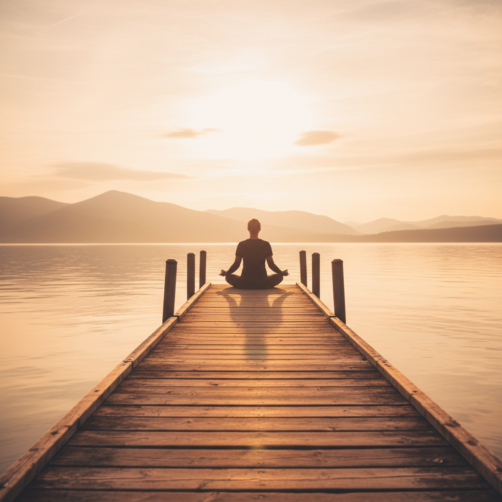 Peaceful meditation scene representing transformation